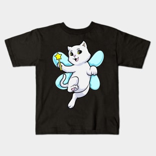 Cat as Fairy with Wings and Wand Kids T-Shirt